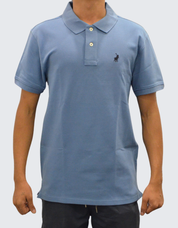 Polo Pique Short Sleeve Golfer In Petrol Blue Men