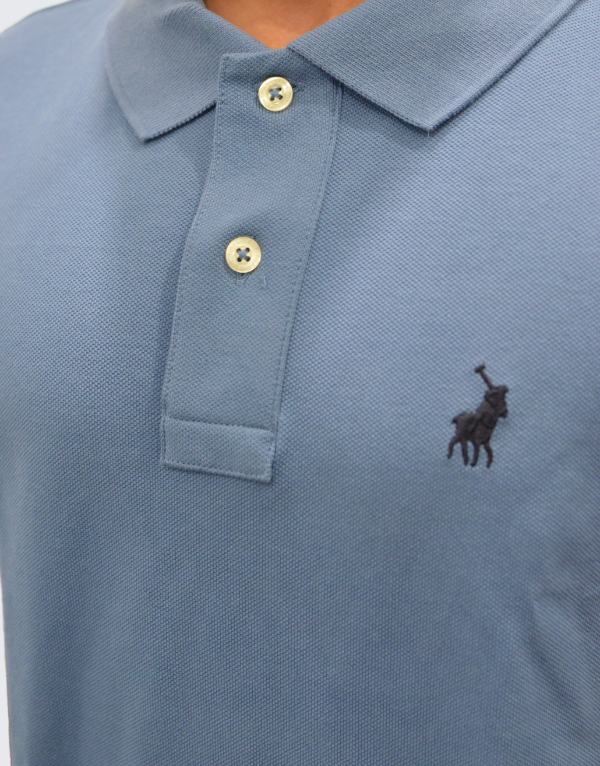 Polo Pique Short Sleeve Golfer In Petrol Blue Men