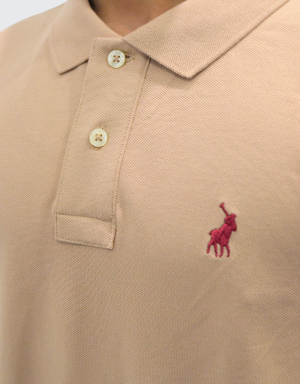 Polo Pique Short Sleeve Golfer In Pink Men