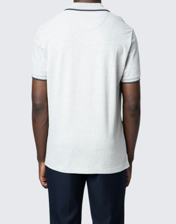 Polo Tipped Short Sleeve Golfer Grey Melange Men