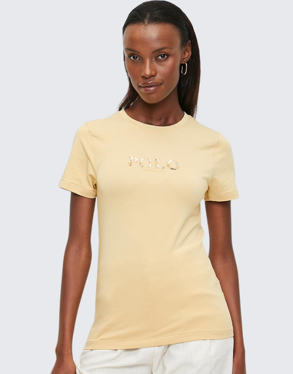 Polo Women Ash Logo Short Sleeve T-Shirt Stone