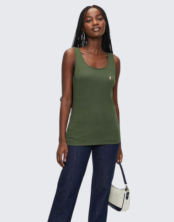 Polo Women Emma Sleeveless Soft Tank T-Shirt Olive