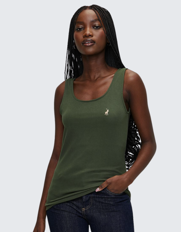 Polo Women Emma Sleeveless Soft Tank T-Shirt Olive