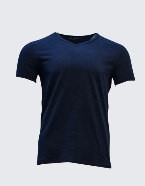 Pure Premium Basic V Neck Short Sleeve T Shirt Navy Men