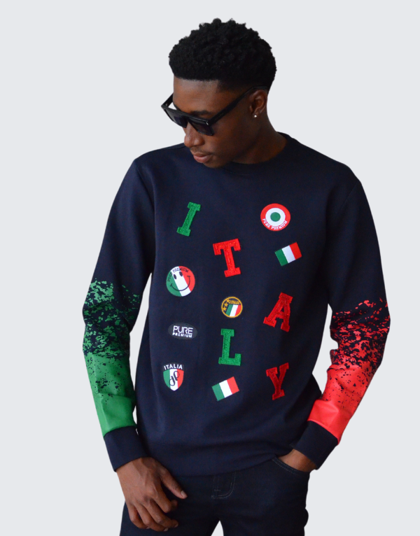 Pure Premium Brescia Sweater In Navy
