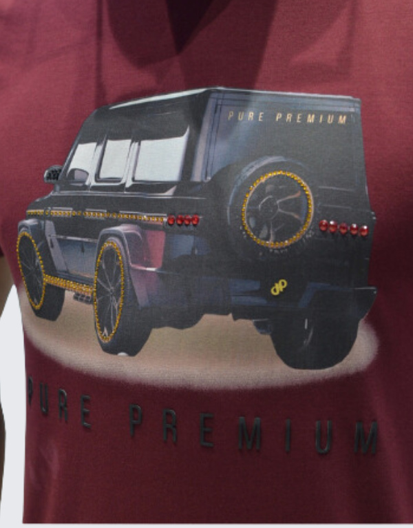 Pure Premium Carro T-Shirt Burgundy Men