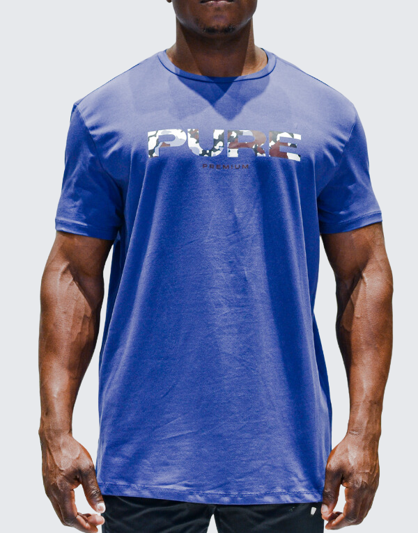 Pure Premium Deep Camo Short Sleeve T-Shirt Indigo Men