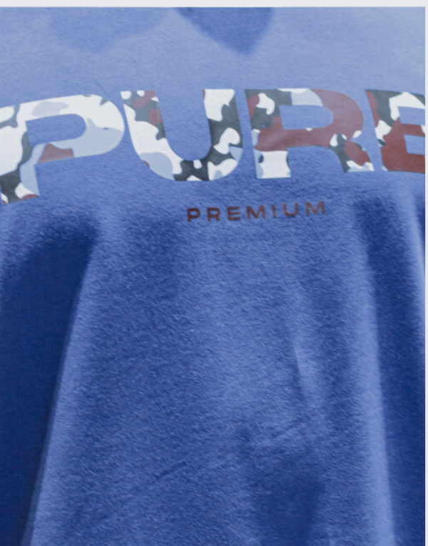 Pure Premium Deep Camo Short Sleeve T-Shirt Indigo Men
