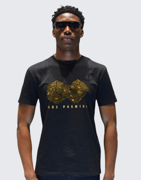 Pure Premium Diced T-Shirt Black Men