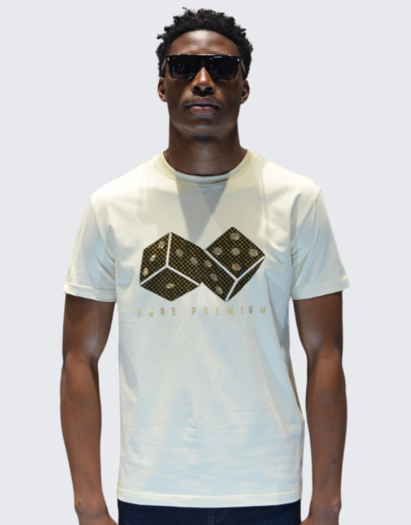 Pure Premium Diced T-Shirt Cream Men