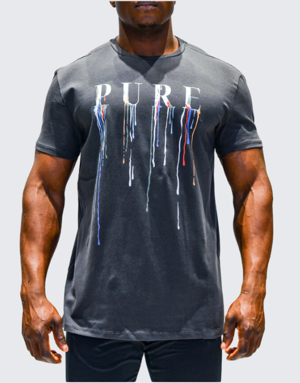 Pure Premium Drip Short Sleeve T-Shirt Grey Men