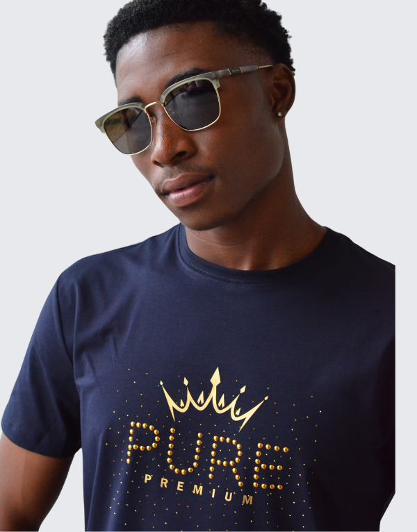 Pure Premium Galaxian T-Shirt In Navy Mens
