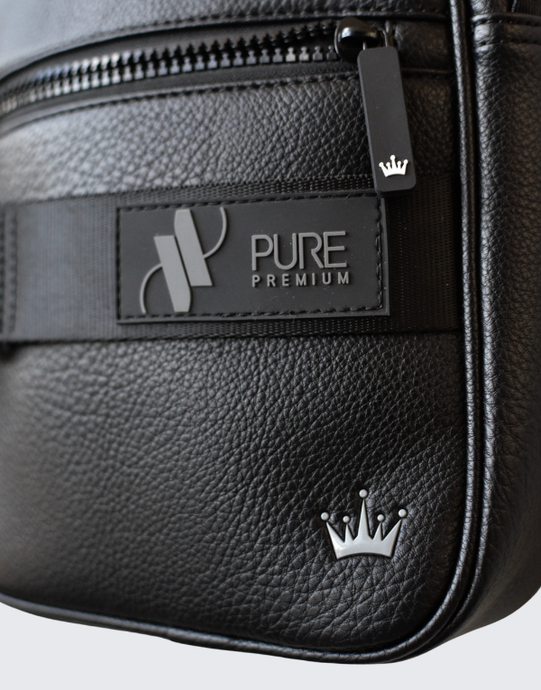 Pure Premium Large Man Bag In Black