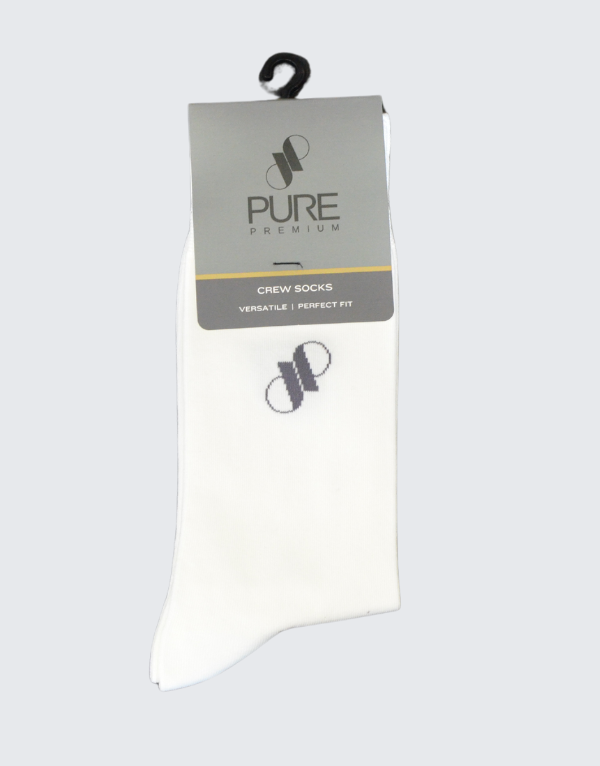 Pure Premium Long Socks White Men
