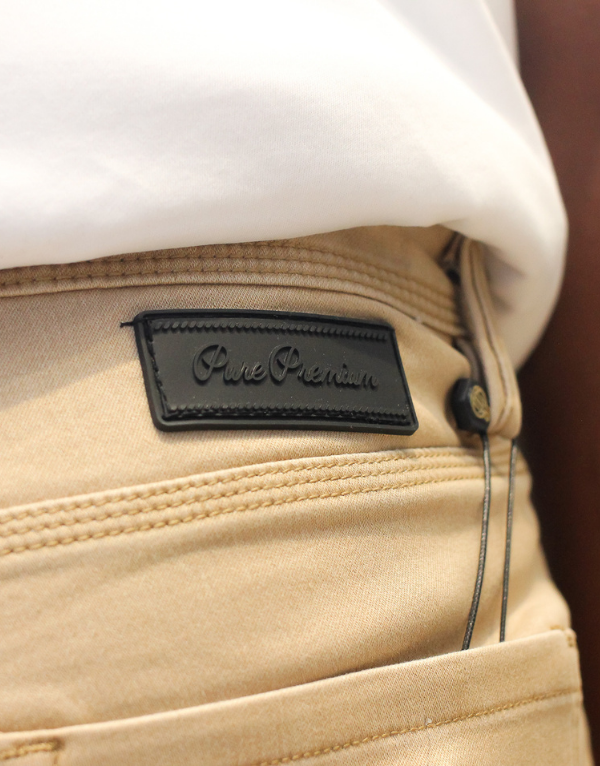 Pure Premium Lorenzo Slim Fit Cotton Jeans In Khaki Men