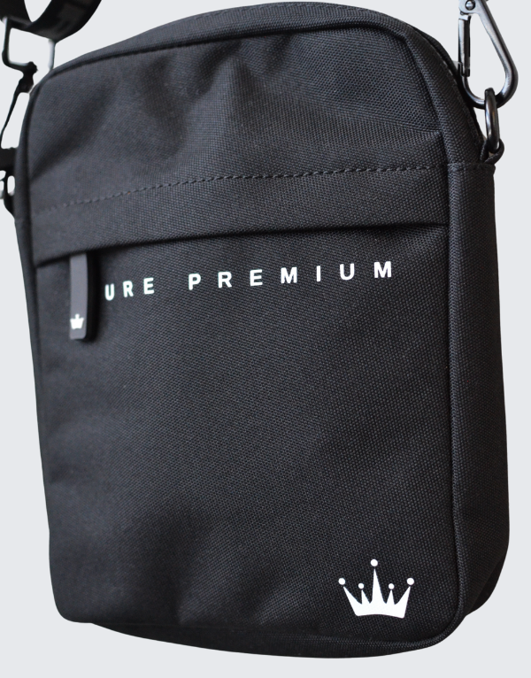 Pure Premium Medium Man Bag In Black