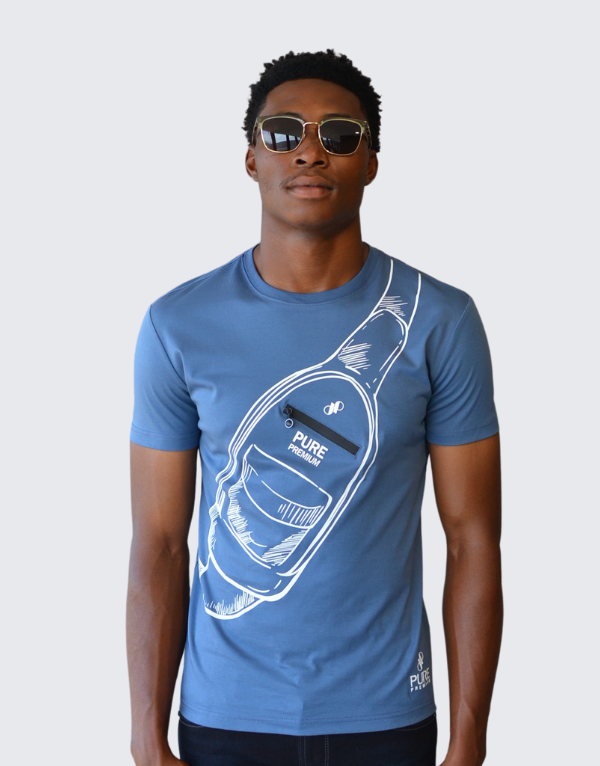 Pure Premium Sling T-Shirt Grey Blue Men