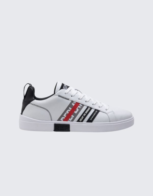 Replay Polys Stripes Sneakers In White And Black Men