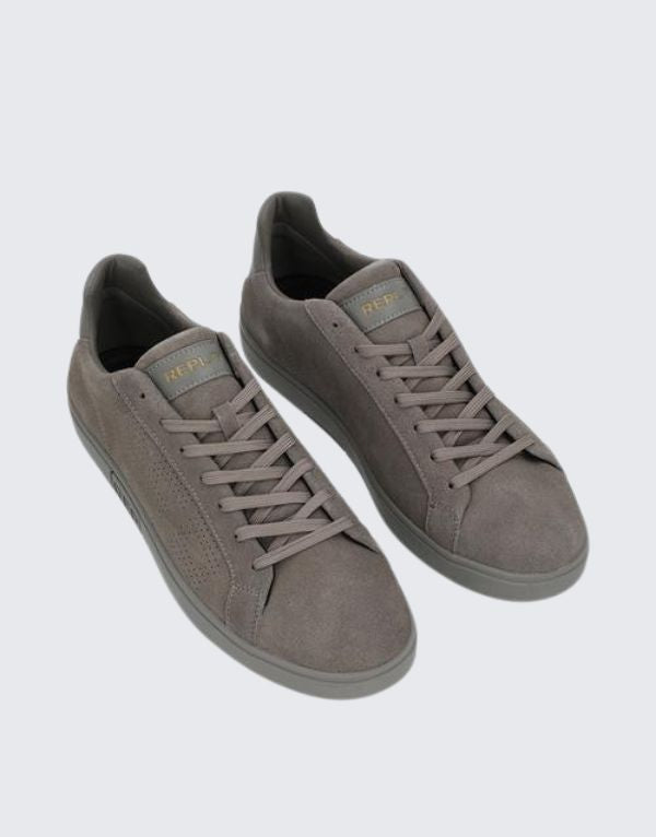 Replay Polys Studio Suede Sneakers In Grey Men