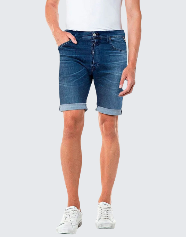 Replay Shorts Denim In Blue Men