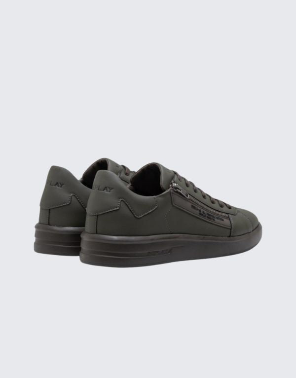 Replay University M Zip T-Shirt In Military Green Men