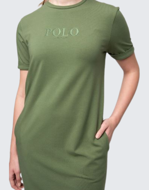 Polo Nandi Short Sleeve T-Shirt Dress Olive Women
