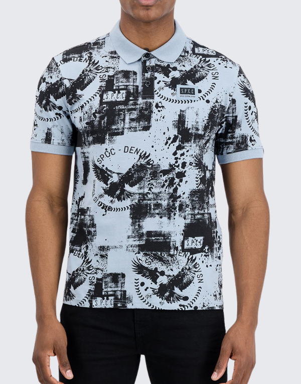 S.P.C.C. Varek Short Sleeve Golfer Light Blue