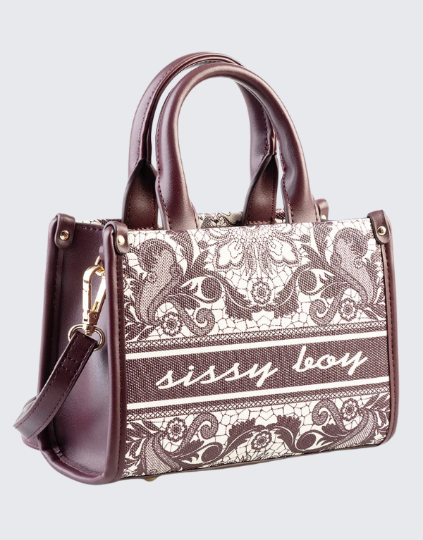 Sissy Boy All Over Printed Extra Mini Bag In Burgundy Women