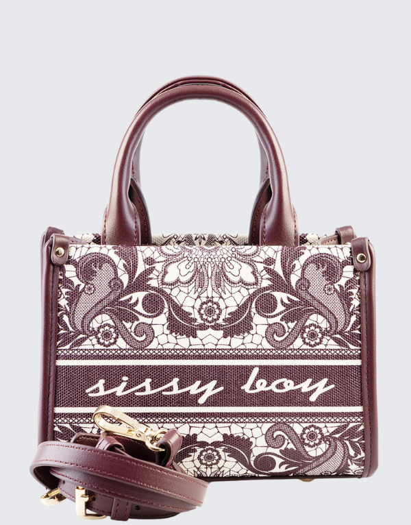 Sissy Boy All Over Printed Extra Mini Bag In Burgundy Women