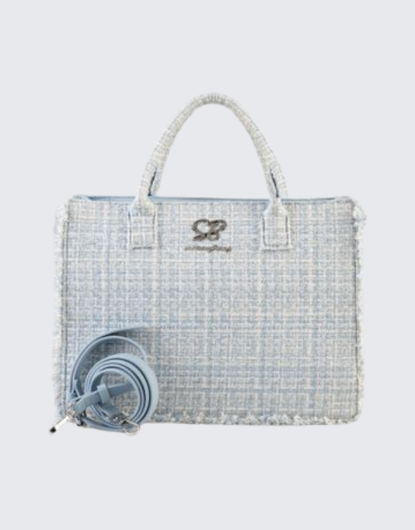 Sissy Boy Bouclé Tote Bag In Blue Womens