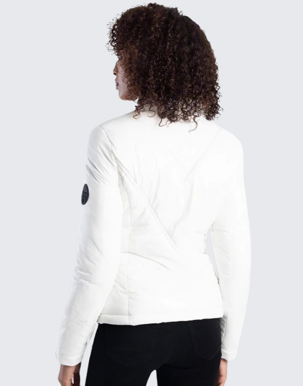 Sissy Boy Branded Puffer Jacket In White Womens