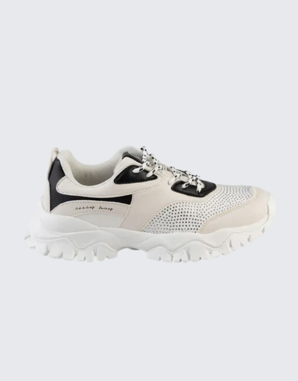 Sissy Boy Chunky Colourblock Sneakers In Black And Beige Women