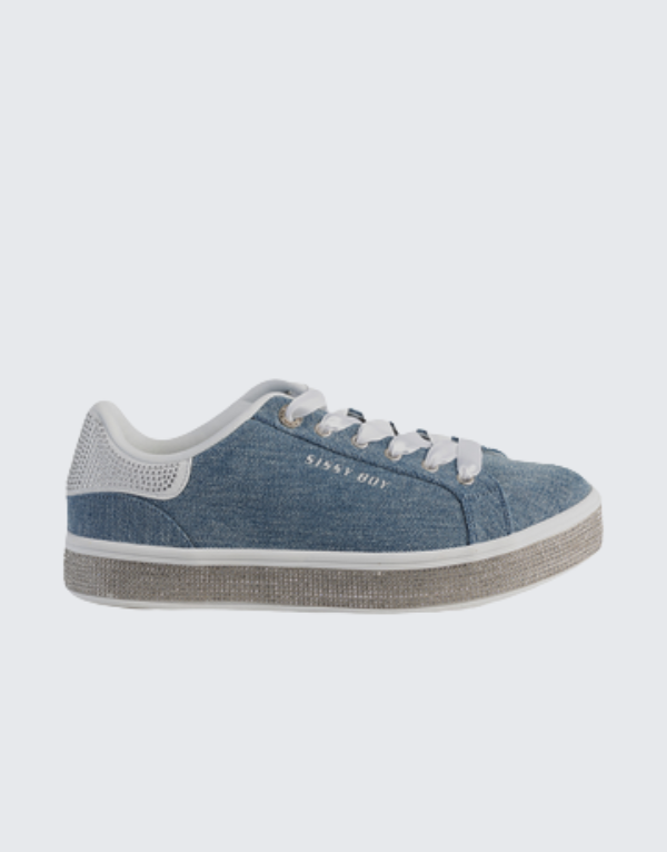 Sissy Boy Denim Sneakers In Denim Blue Women