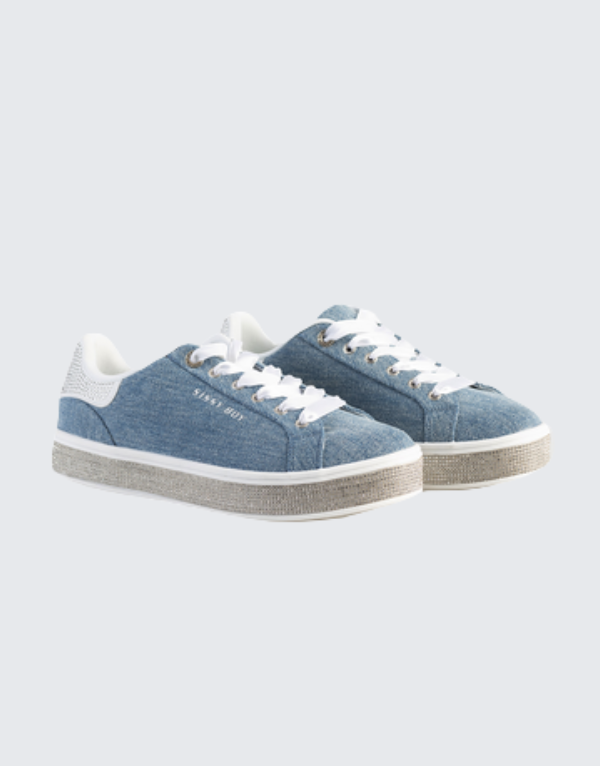 Sissy Boy Denim Sneakers In Denim Blue Women