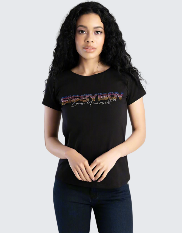 Sissy Boy Regular Fit Short Sleeve T-Shirt Black womens