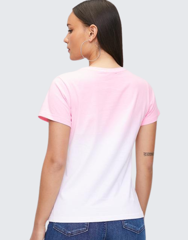 Sissy Boy Regular Fit Tie Dye Logo T-Shirt Pink/White Womens