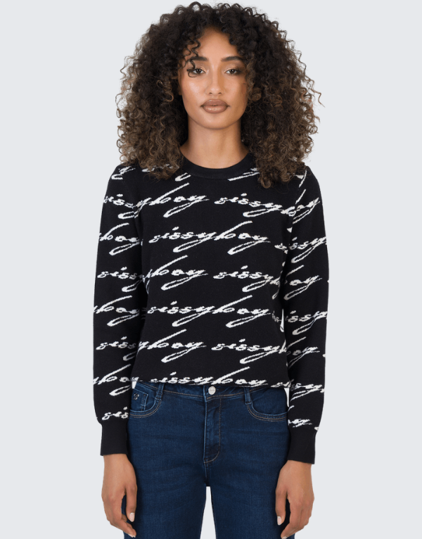 Sissy Boy See Me Sweater Black Off White Women