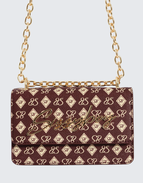 Sissy Boy Structured Crossbody Bag In Burgundy Women