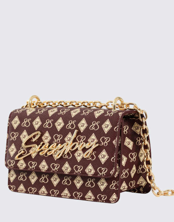 Sissy Boy Structured Crossbody Bag In Burgundy Women