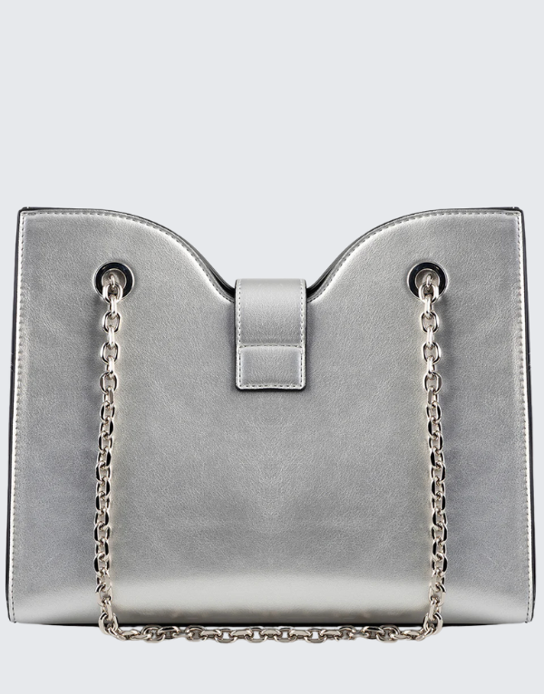 Sissy Boy Structured Tote Bag In Silver Women
