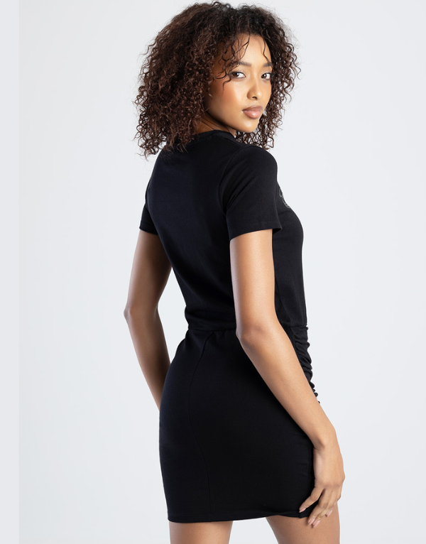 Sissy Boy T-Shirt Dress With Skirt Detail In Black Womens