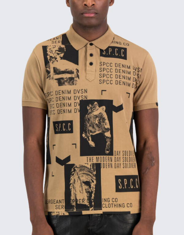 S.P.C.C Dellis Short Sleeve Golfer Brown Men