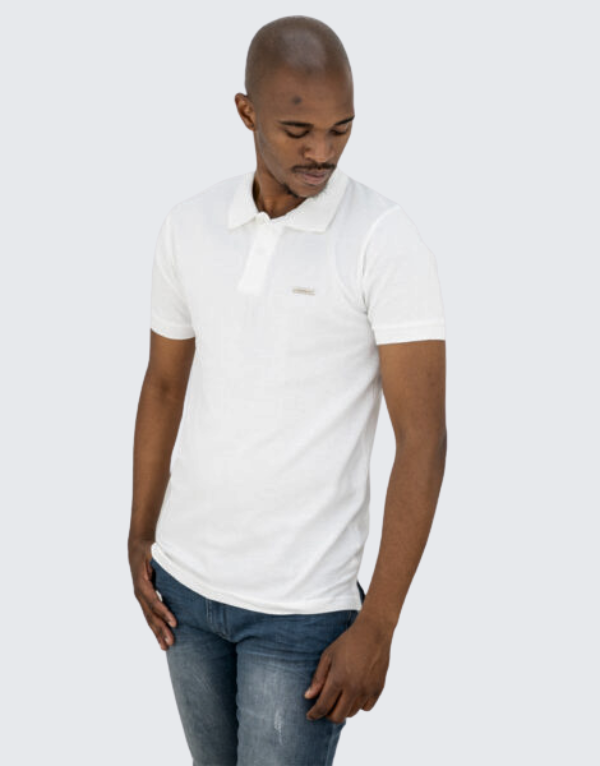 Stephan Pique Short Sleeve Polo Shirt White Men