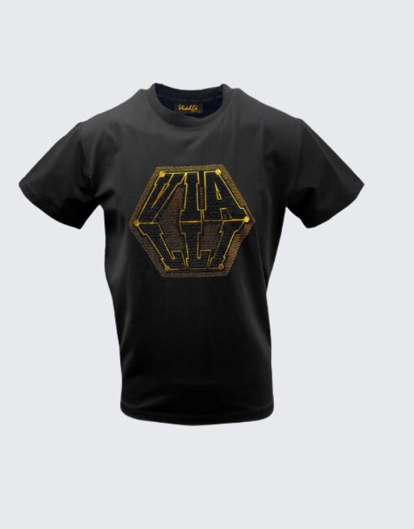 Vialli Habasha Short Sleeve T-Shirt Black Men