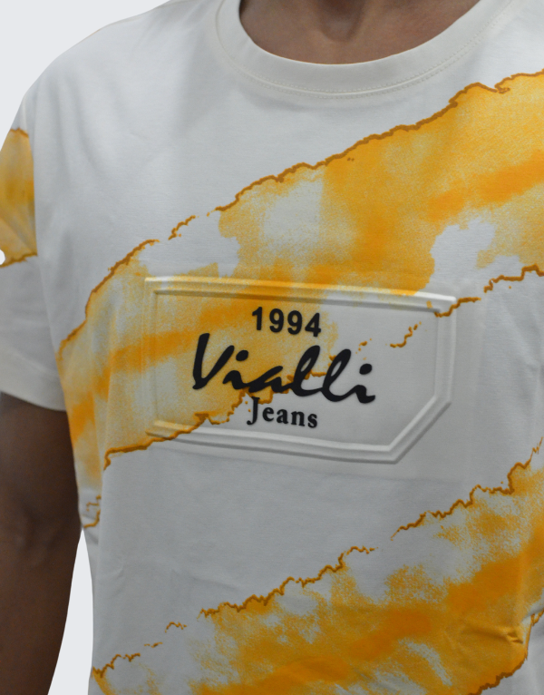 Vialli Icrot Short Sleeve T-Shirt In Cream Men