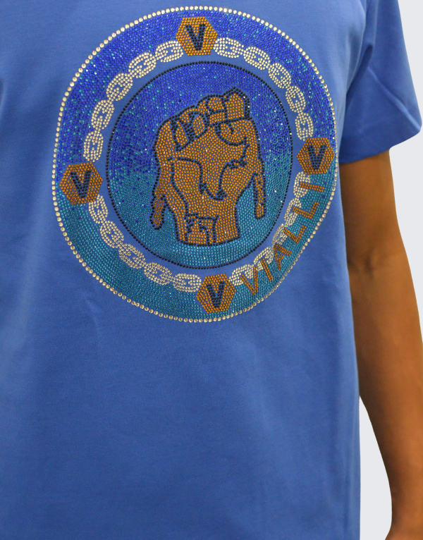 Vialli Iglow Short Sleeve T-Shirt In Blue Men