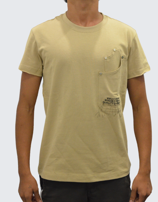 Vialli Ignor Short Sleeve T Shirt In Beige Men