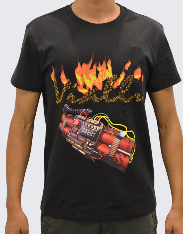 Vialli Inflame Short Sleeve T-Shirt In Black Men