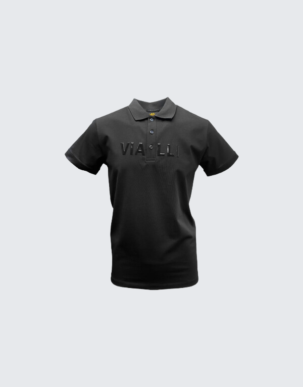 Vialli Issie Short Sleeve Golfer Black Men