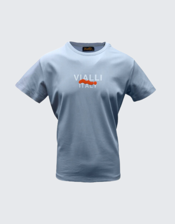 Vialli Ivan Short Sleeve T-Shirt Baby Blue Men